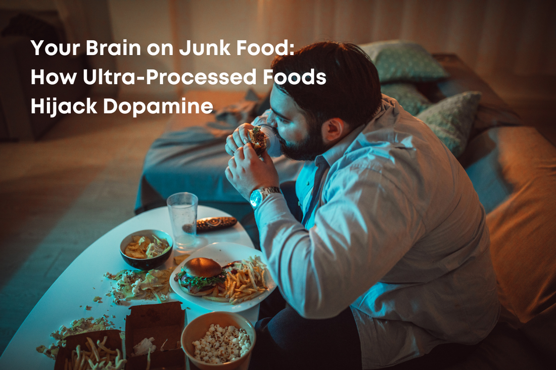 man eating junk food