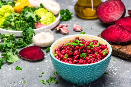 A bowl of clean eating ingredients.