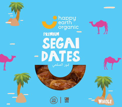 Front side of segai dates box.